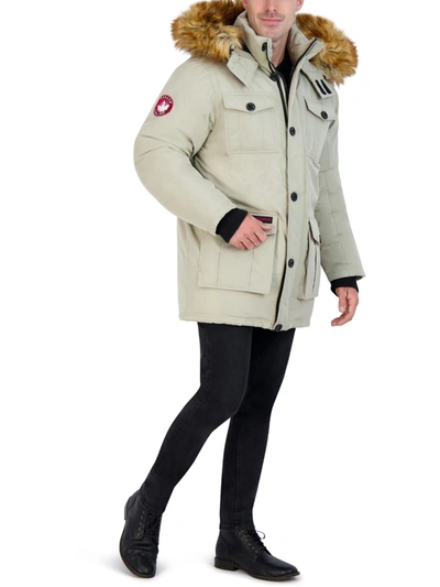 Shop Canada Weather Gear Mens Faux Fur Heavyweight Parka Coat In Multi