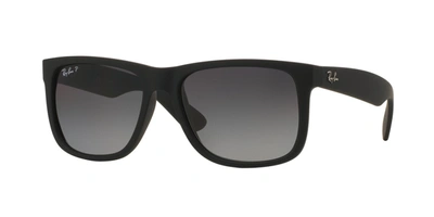Shop Ray Ban 4165 Justin Polarized Wayfarer Sunglasses In Multi