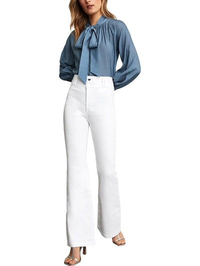 Shop Bcbgmaxazria Womens Flare High Rise Jeans In White