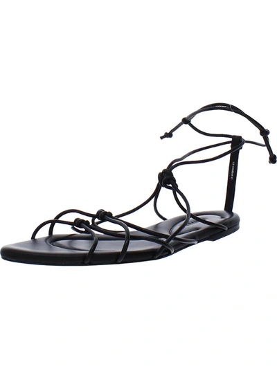 Vince Kenna Knotted Leather Gladiator Sandals In Black