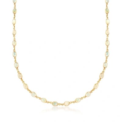 Shop Ross-simons Ethiopian Opal Station Necklace In 18kt Gold Over Sterling In Multi