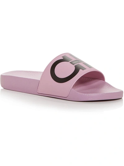 Shop Ferragamo Groovy Womens Slip On Open Toe Slide Sandals In Multi