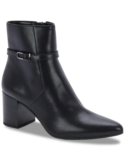 Shop Aqua College Tatum Womens Suede Stacked Heel Ankle Boots In Black