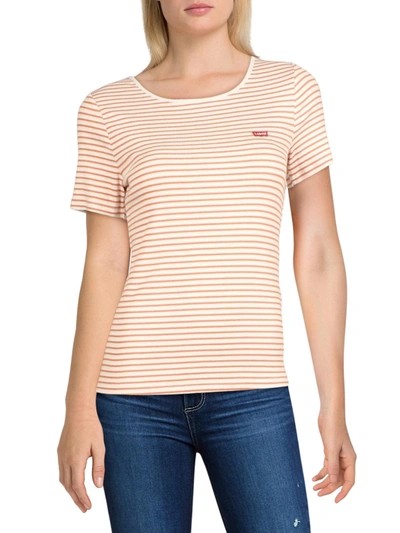 Shop Levi's Honey Womens Striped Crewneck T-shirt In Multi