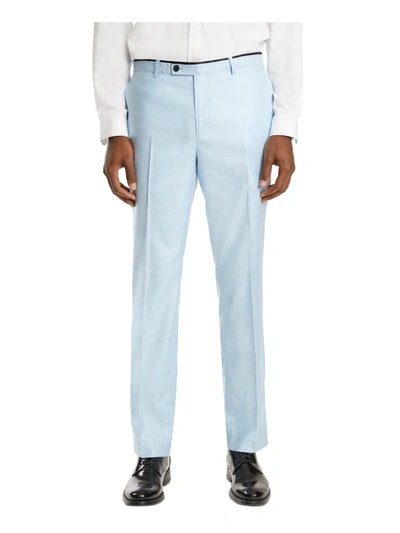 Shop Paisley & Gray Mens Slim Fit Flat Front Suit Pants In Blue