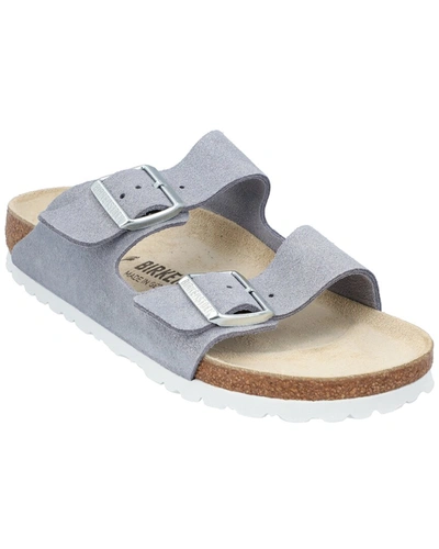 Shop Birkenstock Arizona Narrow Suede Sandal In Grey