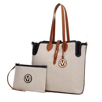 Shop Mkf Collection By Mia K Juliana Oversize Tote Handbag & Wristlet In White