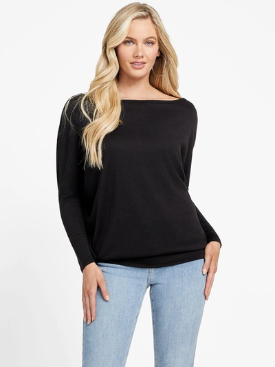 Guess Factory Ceci Dolman Off-the-shoulder Top In Black