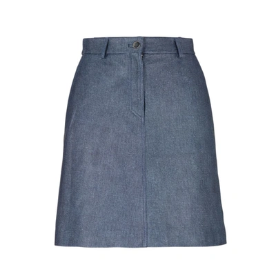 Shop Hugo Boss Leather Mini Skirt With Denim Print In Multi