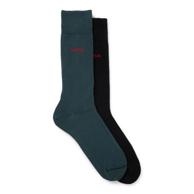 Shop Hugo Two-pack Of Socks In A Cotton Blend In Green