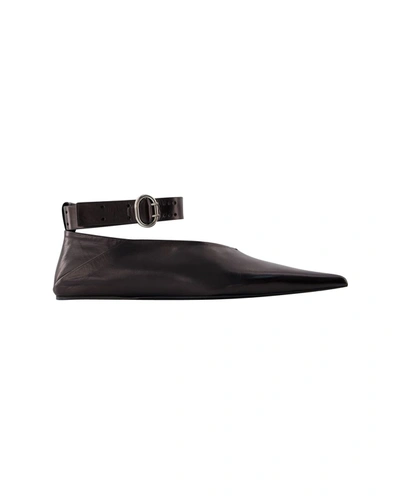 Shop Jil Sander Ballet Sandals -  - Leather - Black