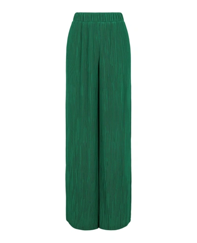 Shop Off-white Plisse Pants In Green