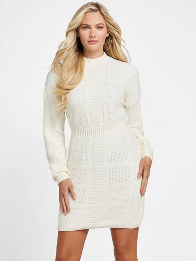 Shop Guess Factory Polly Sweater Dress In White