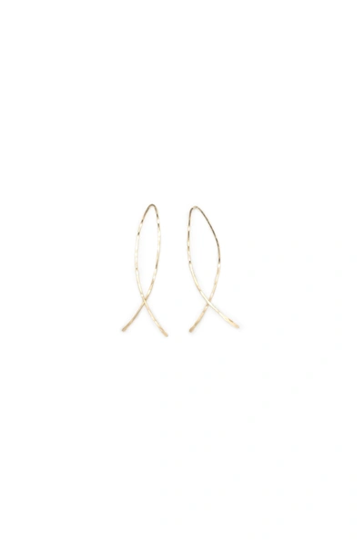 Shop A Blonde And Her Bag Small Fishtail Hammered Demi Fine Wire Earring - 14k Gold Fill/sterling Silver