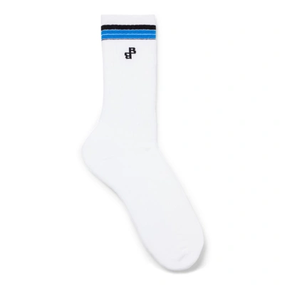 Shop Hugo Boss Ribbed Regular-length Socks With Stripes In White