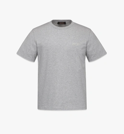 Shop Mcm Men's  Essentials Logo T-shirt In Organic Cotton In Grey