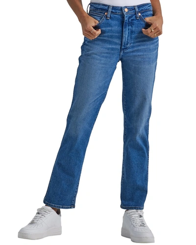 Shop Wrangler Wild West Smoke Sea Straight Leg Jean In Blue