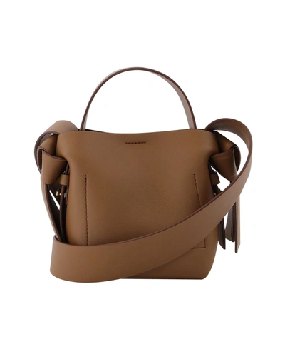 Shop Acne Studios Musebi Micro Tote Bag In Brown Leather