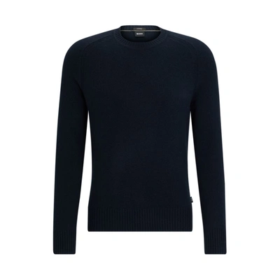 Shop Hugo Boss Regular-fit Sweater In Cashmere In Blue