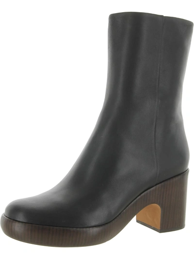 Shop Vince Nicco Clog Womens Leather Block Heel Mid-calf Boots In Black