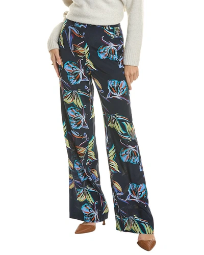 Shop Diane Von Furstenberg Federica Silk-blend Pant In Blue