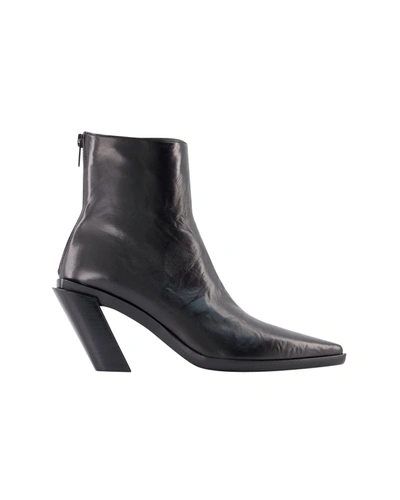 Shop Ann Demeulemeester Florentine Ankle Boots -  - Black - Leather