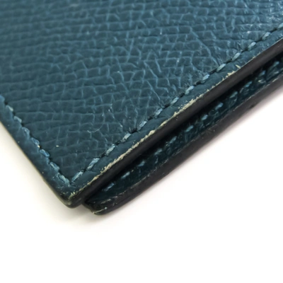 Shop Hermes Agenda Cover Leather Wallet () In Blue