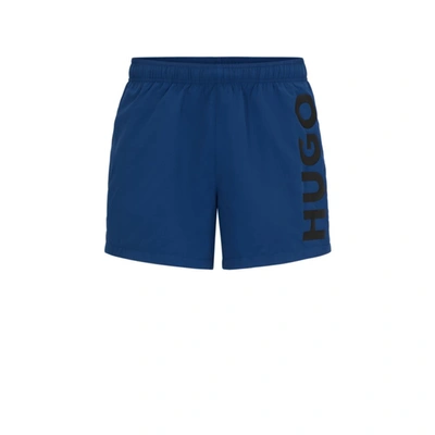 Shop Hugo Swim Shorts With Logo Print In Blue