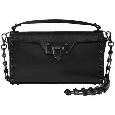 Shop Valentino Shoulder Bag In Black Leather