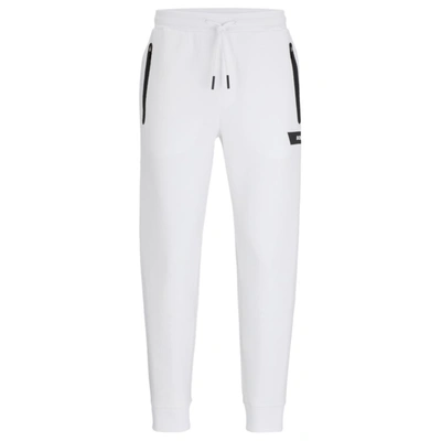 BOSS - Cotton-blend tracksuit bottoms with logo and stripe