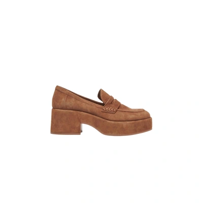 Shop Dolce Vita Yanni Suede Chestnut Loafers In Brown