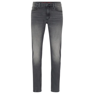 Shop Hugo Extra-slim-fit Jeans In Silver-wash Stretch Denim