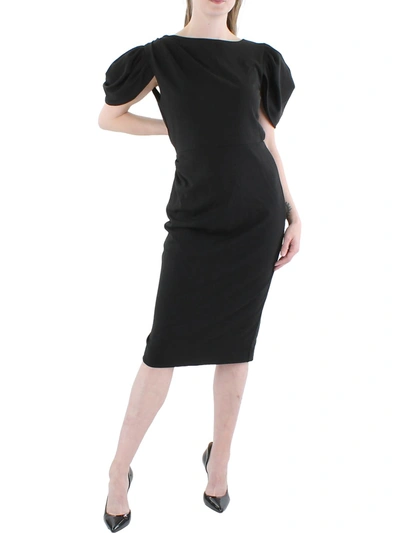 Shop Alexia Admor Womens Draped Formal Sheath Dress In Black