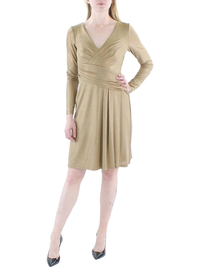 Shop Lauren Ralph Lauren Womens Shimmer Party Cocktail And Party Dress In Brown