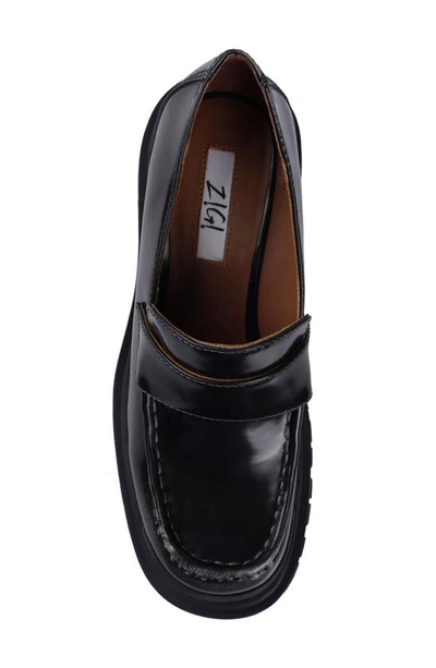 Shop Zigi Orlana Platform Loafer In Black/ Gray Leather