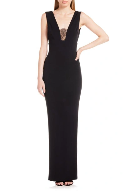 Shop Katie May Janette Lace Inset Gown In Black