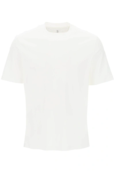 Shop Brunello Cucinelli Crew-neck T-shirt Men In White