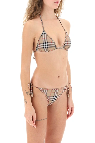 Shop Burberry Check Bikini Set Women In Multicolor