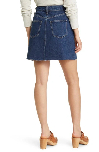 Boden Button Through Denim Skirt In Indigo