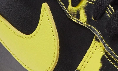 Nike Black And Yellow Dunk Hi 1985 Leather Sneakers In Black/ Yellow Strike