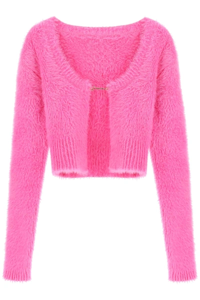 Shop Jacquemus La Maille Neve Cropped Top Women In Pink