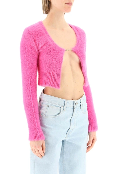 Shop Jacquemus La Maille Neve Cropped Top Women In Pink