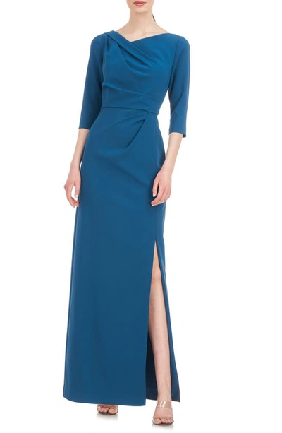 Shop Kay Unger Margerite Column Gown In Ink