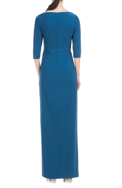 Shop Kay Unger Margerite Column Gown In Ink