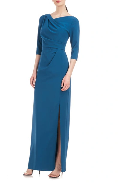 Shop Kay Unger Margerite Column Gown In Ink
