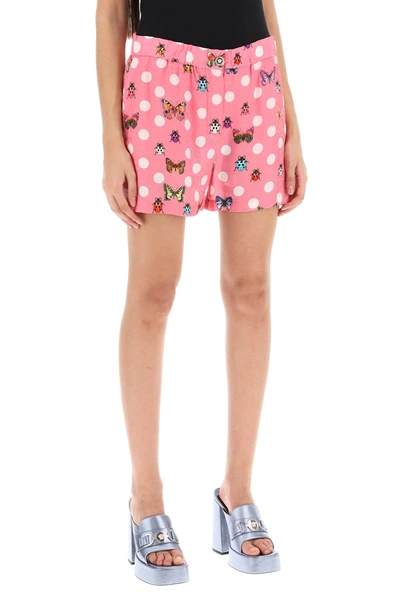 Shop Versace Butterflies&ladybugs Polka Dot Shorts Women In Pink