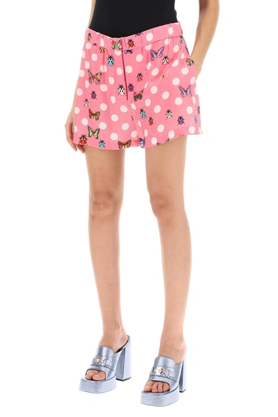 Shop Versace Butterflies&ladybugs Polka Dot Shorts Women In Pink