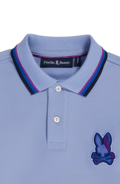 Shop Psycho Bunny Kids' Apple Valley Tipped Piqué Polo In Purple Impression