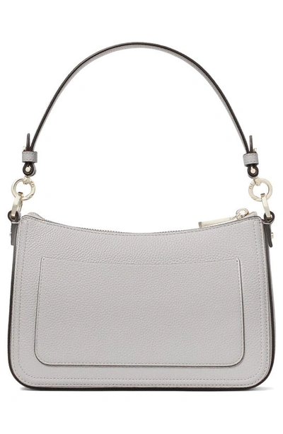 Shop Kate Spade Hudson Pebbled Leather Medium Shoulder Bag In Platinum Grey