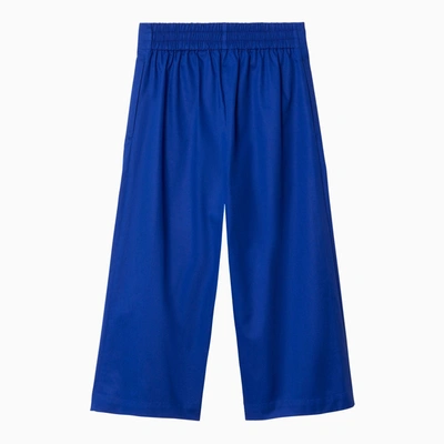 Shop Burberry Electric Blue Cotton Pants